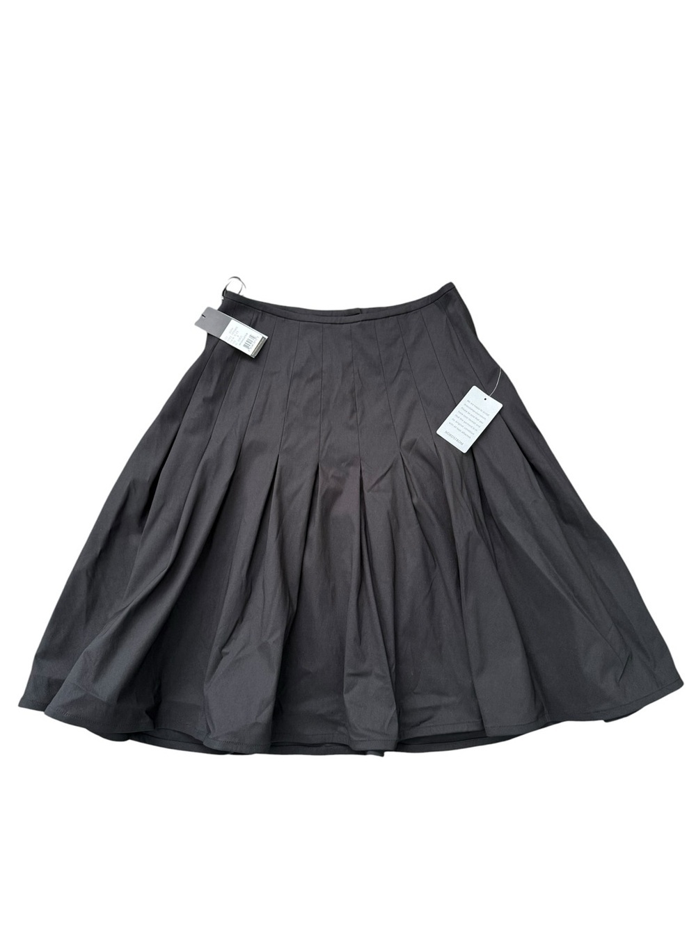 NWT Tadashi Shoji Black Pleated A-Line Stretchy Flair Skirt, Size 8